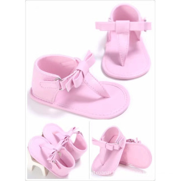 Newest European style Pink casual summer sandals Girls shoes comfortable fashion bowknot shoes beach shoes plain flip flops